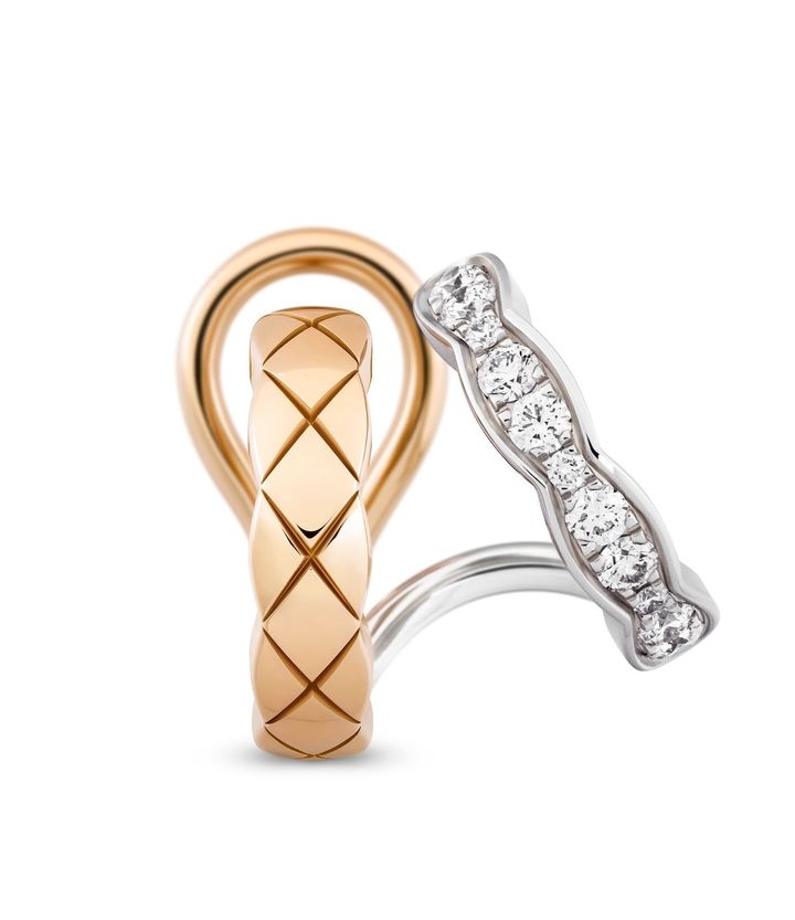 「ココ クラッシュ」シングルイヤカフ（ベージュゴールド×WG×ダイヤモンド）￥577,500