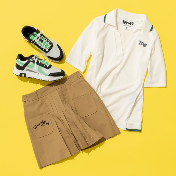 洗練エレガントなスキッパーポロが新鮮！ 夏ゴルフのワンツーコーディネート