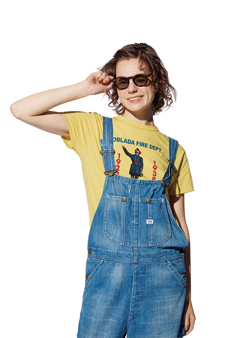 どっちが好き？オーバーオール×細ピッチボーダー or プリントTシャツ