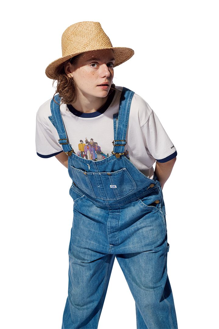 どっちが好き？オーバーオール×細ピッチボーダー or プリントTシャツ