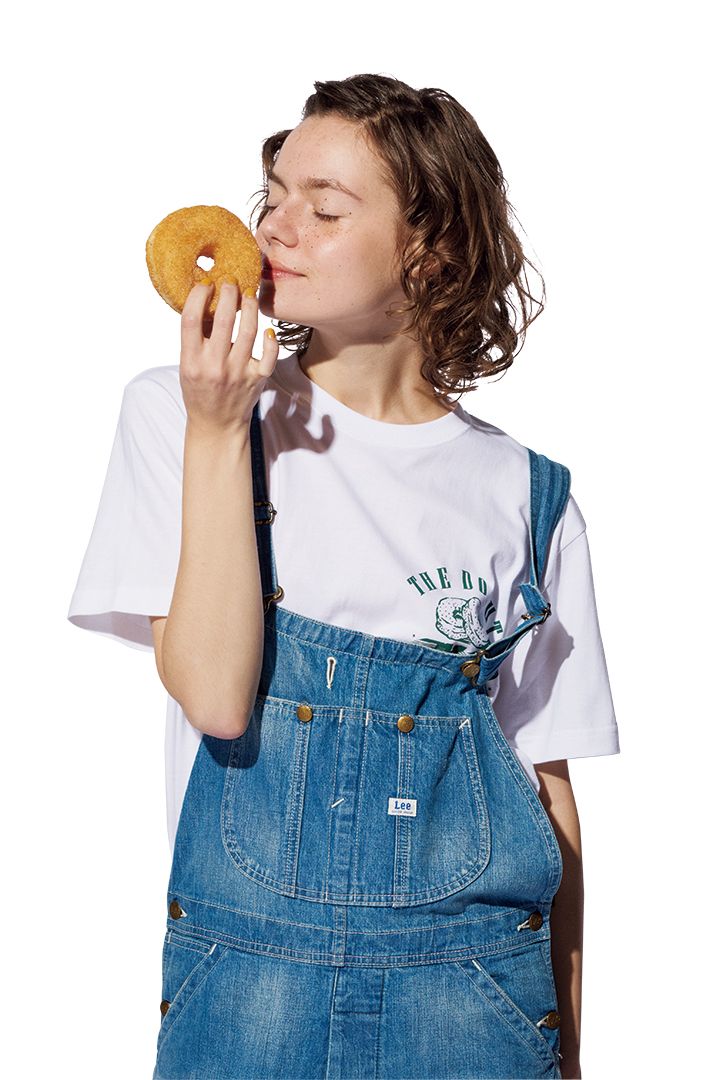 どっちが好き？オーバーオール×細ピッチボーダー or プリントTシャツ