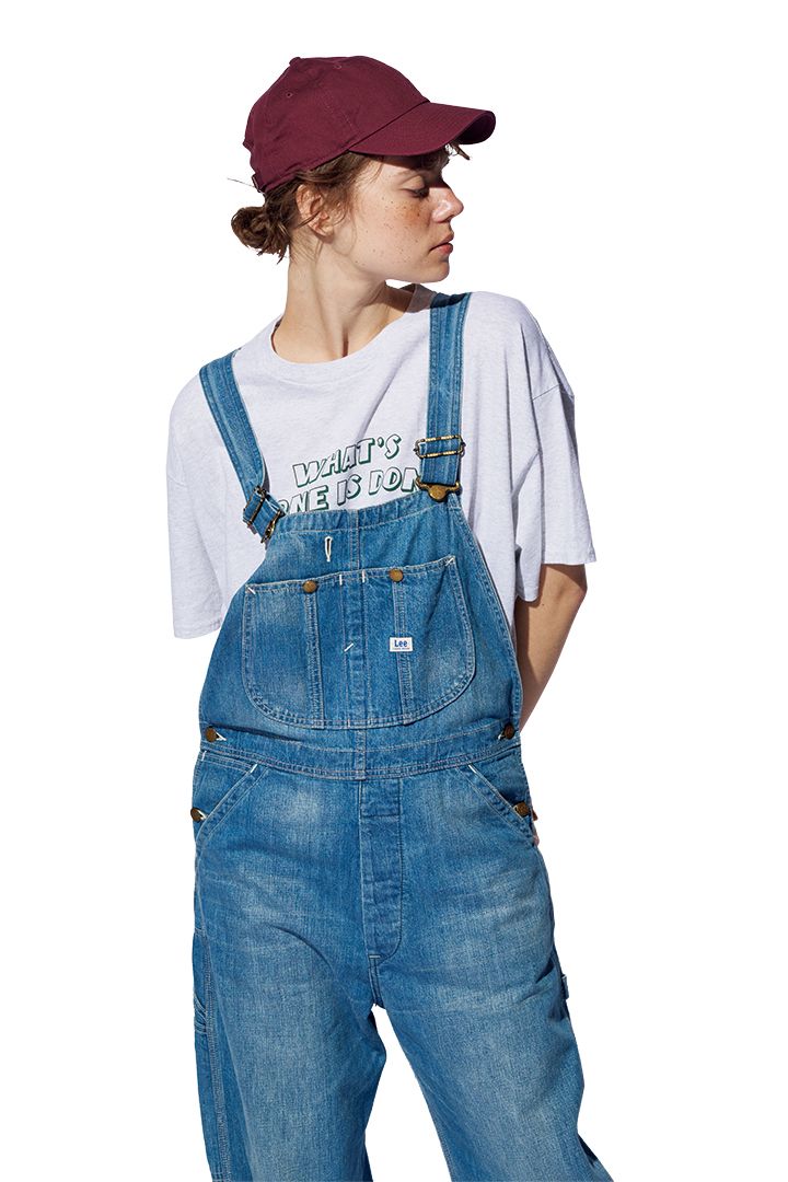 どっちが好き？オーバーオール×細ピッチボーダー or プリントTシャツ