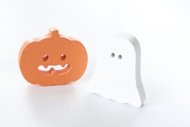 ダイソー ウッドオブジェ（かぼちゃ、おばけ）