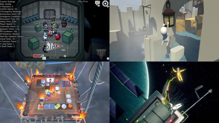 ゲーム『Among Us』、『Overcooked! All You Can Eat』、『Human Fall Flat』、『Heavenly Bodies：ミッション in 無重力』