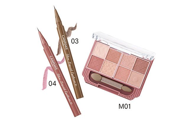 【左】スリムリキッドアイライナー 【右】プティパレットアイズ（マットタイプ）