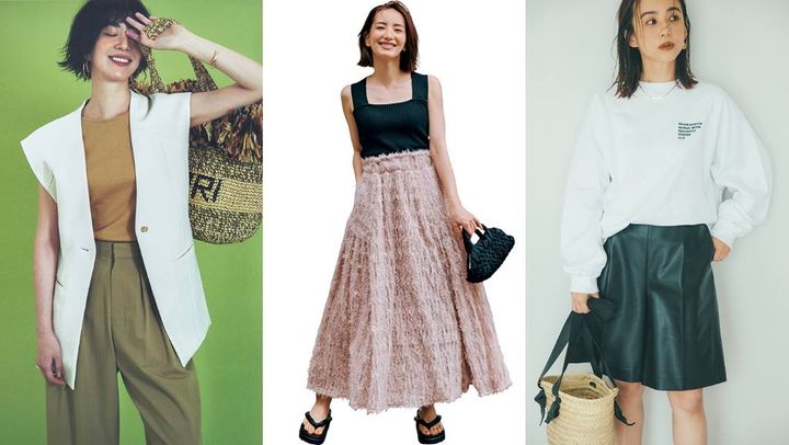 9月おすすめコーデトップ画像 ジレ、タンク、ロンTコーデ