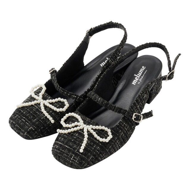 2024しまむらレディース黒スクエアトゥパンプス