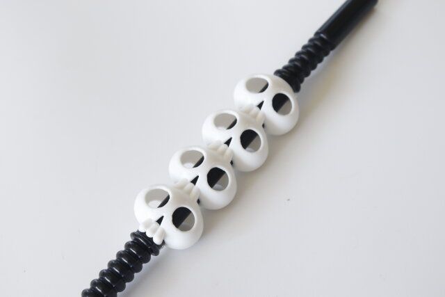 ダイソー ダイソー ハロウィンキャラクターストロー（5本） ドクロ 飾り