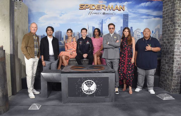 『スパイダーマン：ホームカミング』（2017）のフォトコールにて。