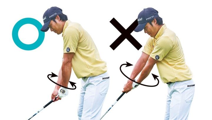 右へのミス“引っかけ”の簡単な修正方法！「右手だけハンドダウン」で握る