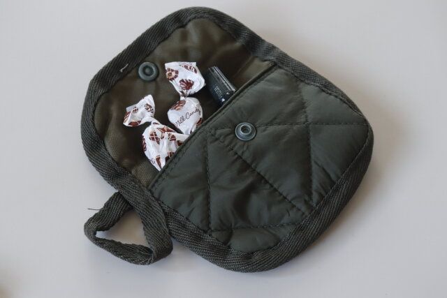 ダイソー キルトコンパクトマルチポーチ 使用例 キャンディ