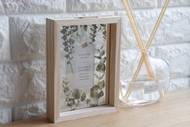 セリア 木製写真立てL判両面タイプ大 使用例