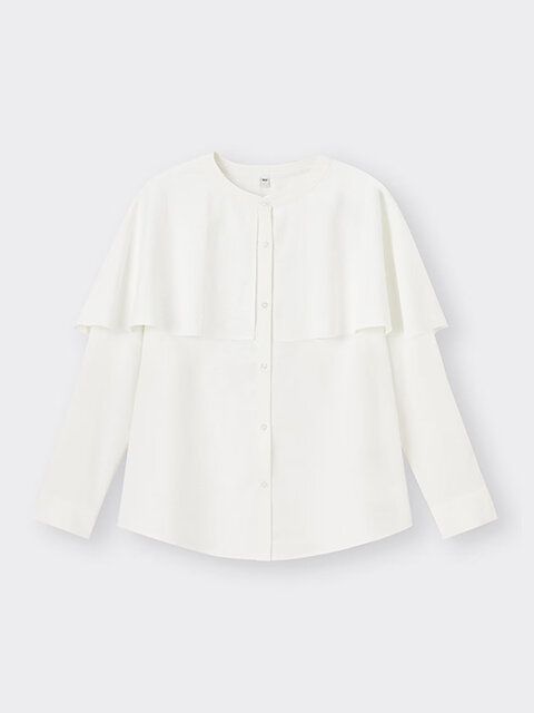 GUケープカラーブラウス