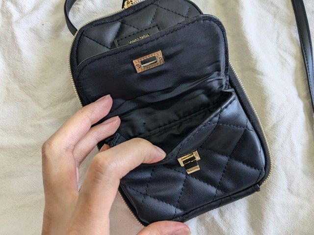 キルティングショルダーバッグフロントポケット