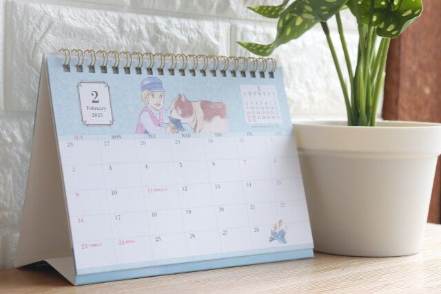 セリア 世界名作劇場卓上カレンダー 使用例