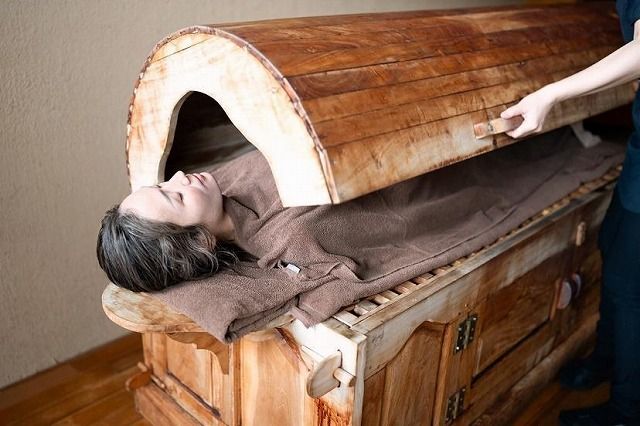 箱型の薬草蒸し