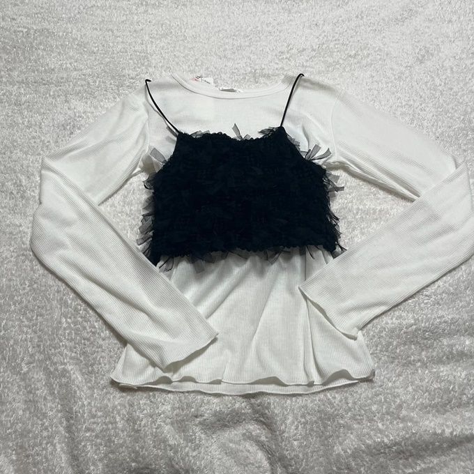 しまむら「フリンジチュールキャミソール＋インナー」