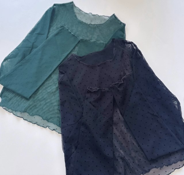 ドットメッシュクロップドTシャツ