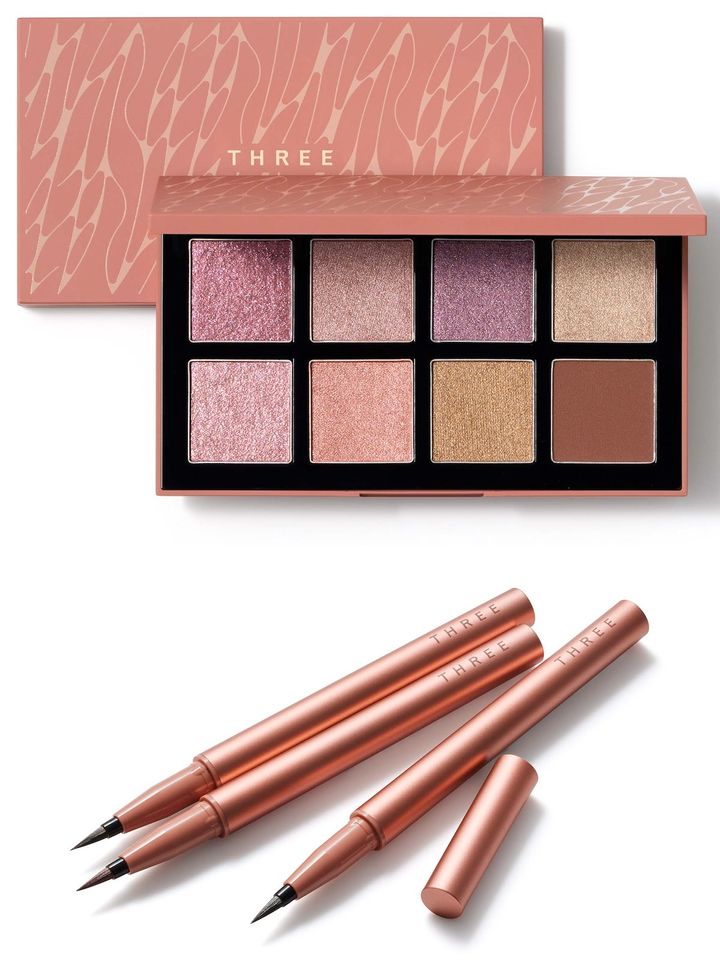 〈上〉ホリデーコレクション パレット 2024 ￥9,350 〈下左から〉ファントゥファンキーリキッドアイライナー X03、X04、X05 各￥3,300（すべて10月30日より限定発売）