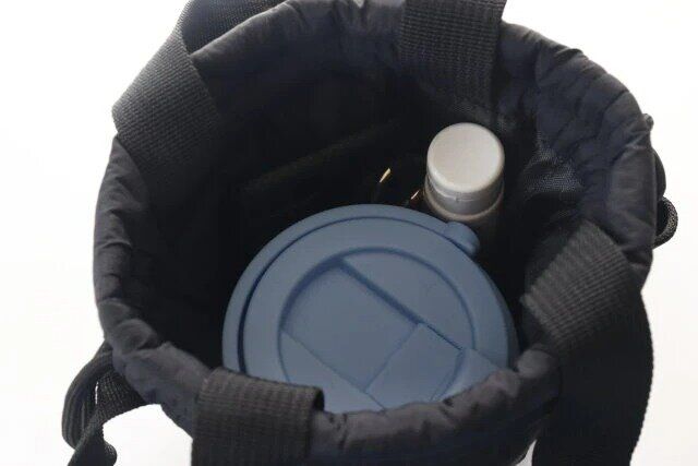 ダイソー ダウン風中わた巾着ショルダーバッグ サイズ感 使用例