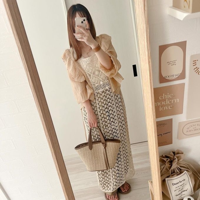 しまむら「クロシェニットロングジレ」