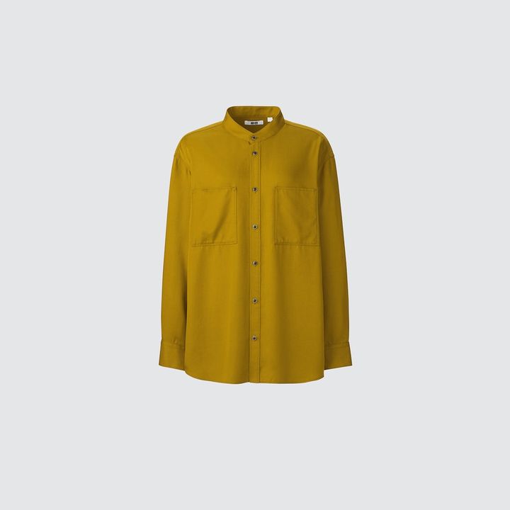 バンドカラーリラックスシャツ ¥3,990