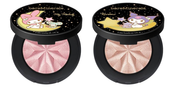 〈左から〉ジェン ヌード ハイライター ローズ グロー マイメロディ デザイン、同 オパール グロー クロミ デザイン 各￥3,960（ともに10月15日より限定発売）