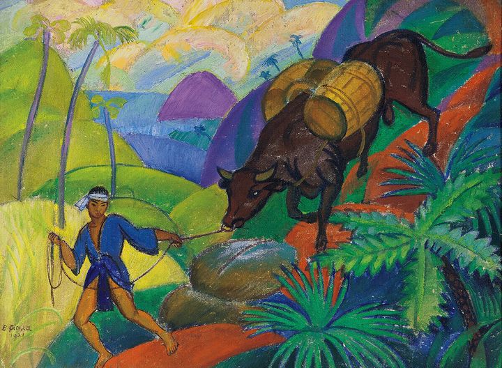 ヴァーツラフ・フィアラ「Mountain Pass, Man with a Bull」