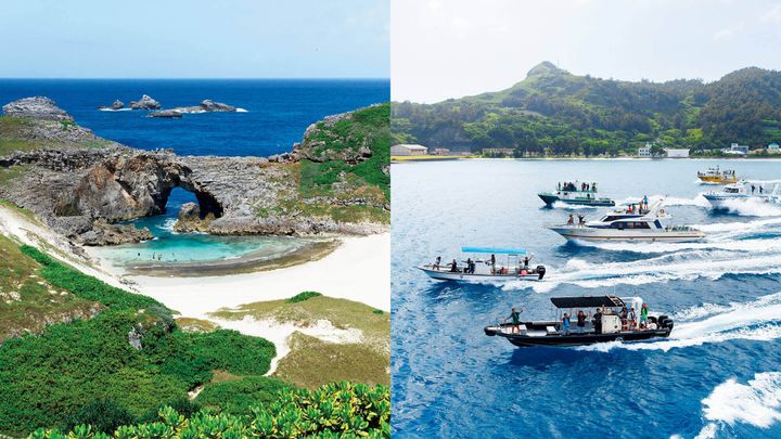 小笠原諸島の南島、二見湾内