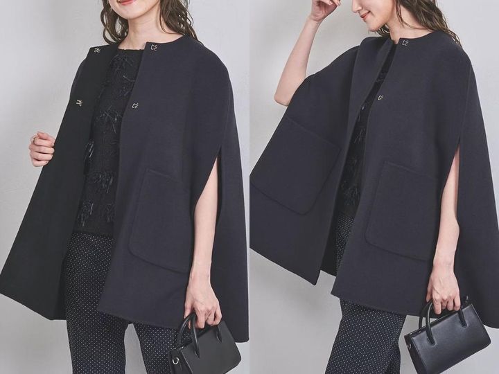 UNITED ARROWS ユナイテッドアローズ バイカラー リバー ケープ
