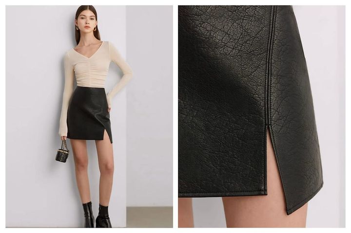 画像: サイドスリットレザーミニスカート ¥13,960＜S~L＞ n-frame.online