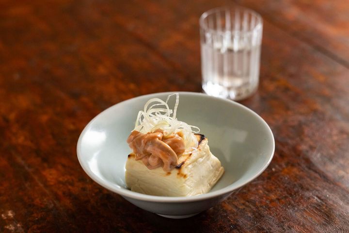 とろっと焼き豆腐 塩辛ねぎのせ