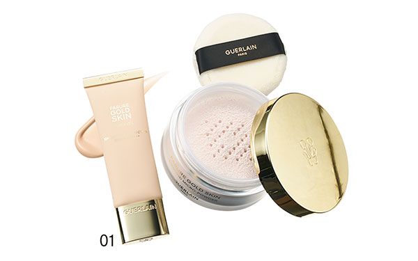 【左】パリュール ゴールド スキン ダブル ヴェール プライマー 【右】パリュール ゴールド スキン D-マイクロパウダー