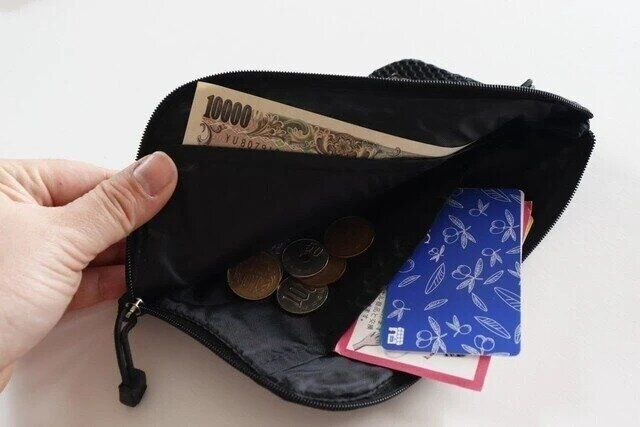 ダイソー マルチポーチ（抗菌、L型ファスナー） カードやお金を収納