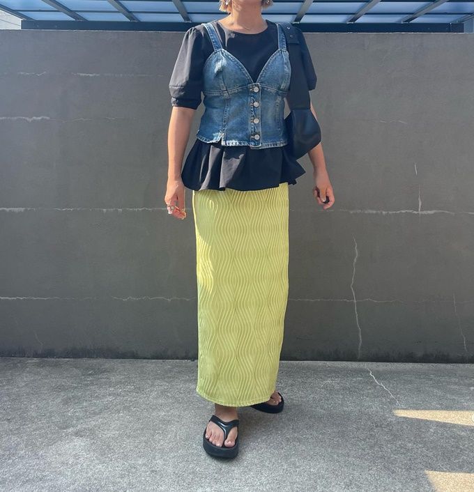 しまむら「ウェーブ柄JQスカート」