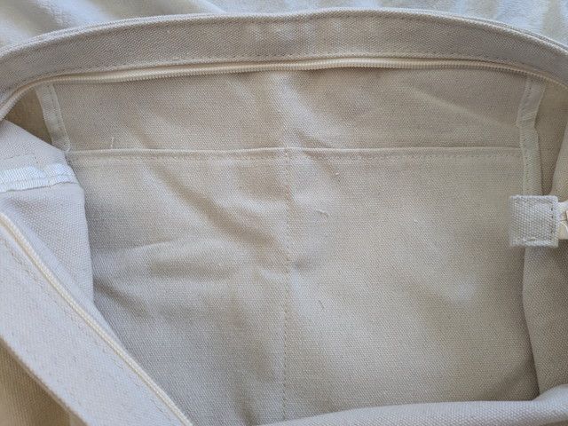 キャンバス風ビッグショルダーバッグ内ポケット