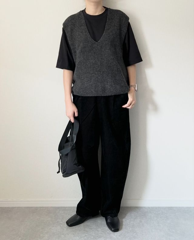 GUのコーデュロイバレルバックパンツ1