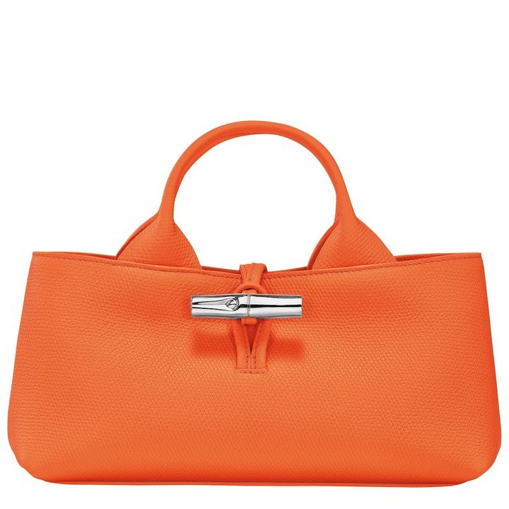 体験型ポップアップ限定色オレンジ「ル ロゾ（Le Roseau）トップハンドルバッグS」 H14cm ¥111,100