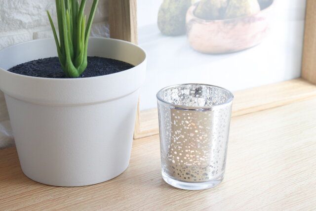 ダイソー ガラスキャンドルホルダー（メッキタイプ） デザイン