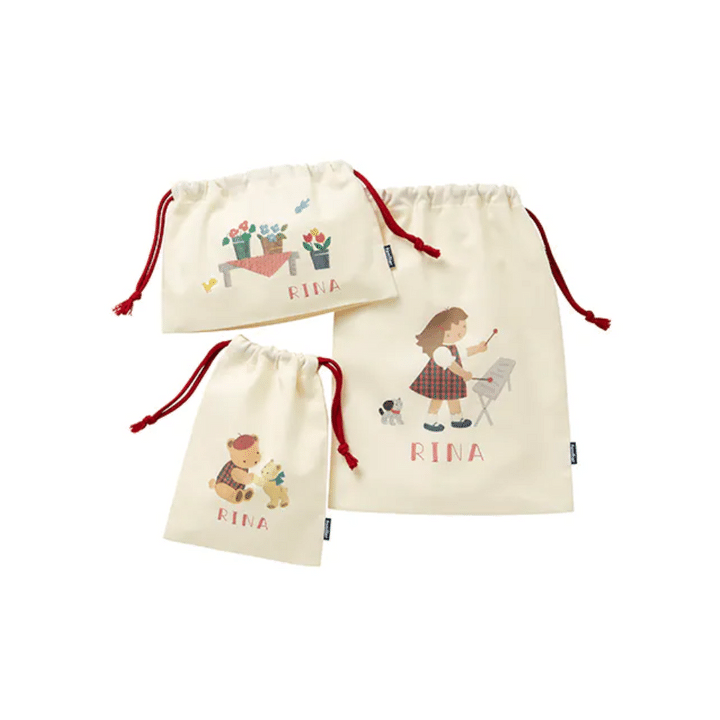 1歳誕生日ギフト ファミリア 名入り巾着