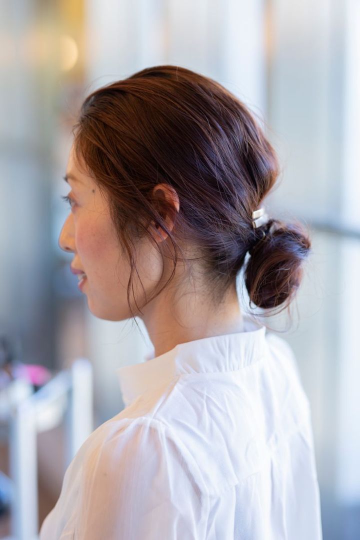 運動会まとめ髪スタイル