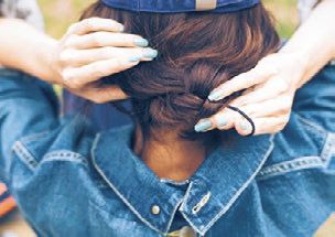 運動会キャップ髪アレンジSTEP2