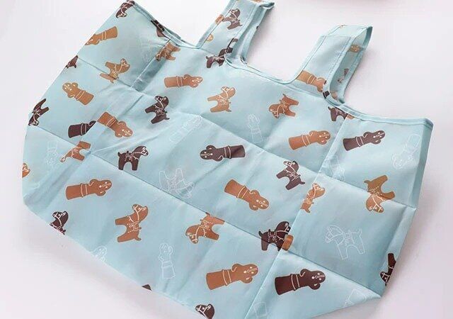 ダイソーのマチ付きショッピングバッグ 埴輪土偶柄1