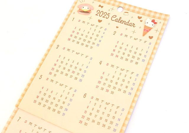 ダイソー ハーフサイズカレンダー（サンリオキャラクターズ） 年間表