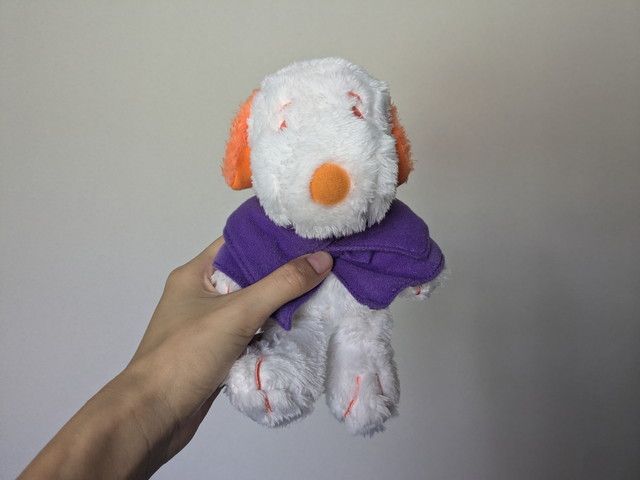 パンプキンスヌーピーの帽子を取ったところ