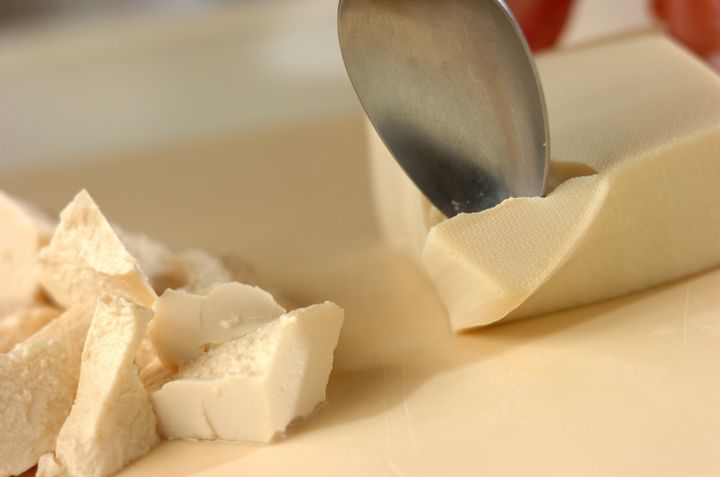 ほろほろ木綿豆腐の小鉢の下準備1