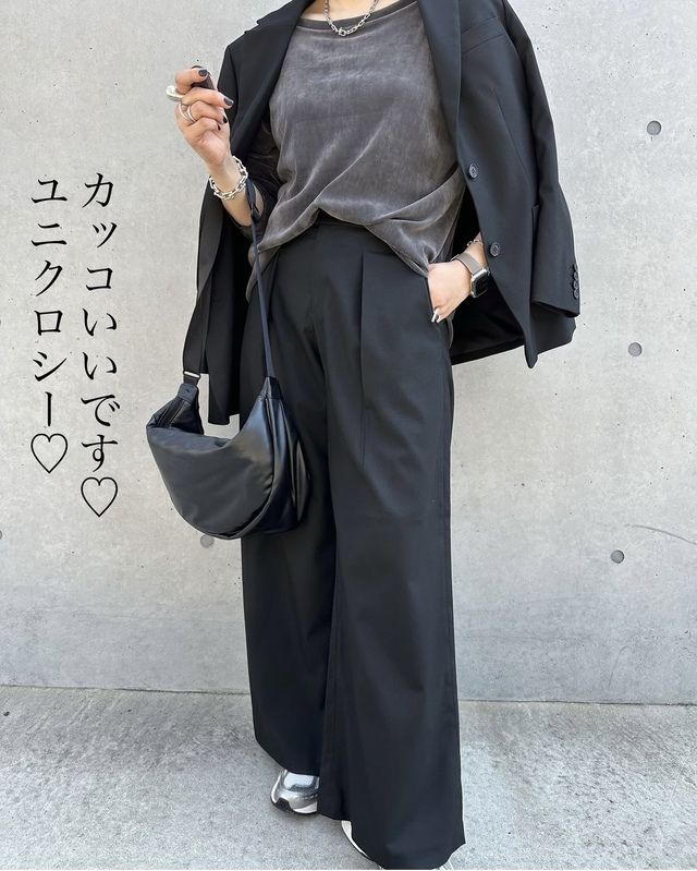 UNIQLO：Cのタックワイドパンツ1