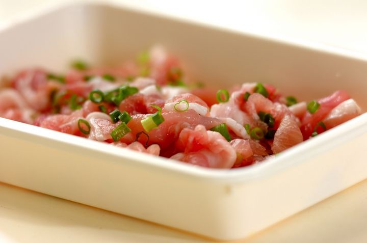 ネギ塩豚の丼の作り方1