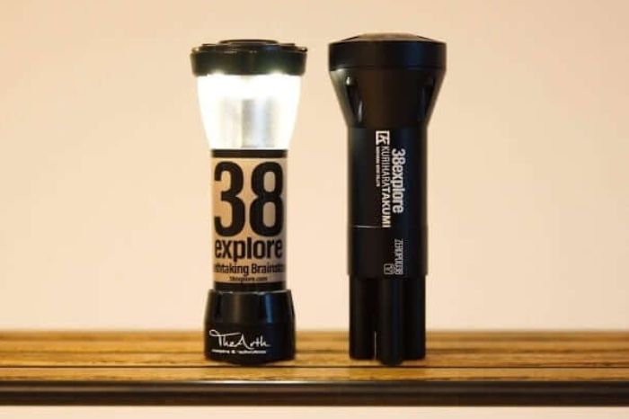 38exploreのZEROPOD38とゴールゼロを並べているところ