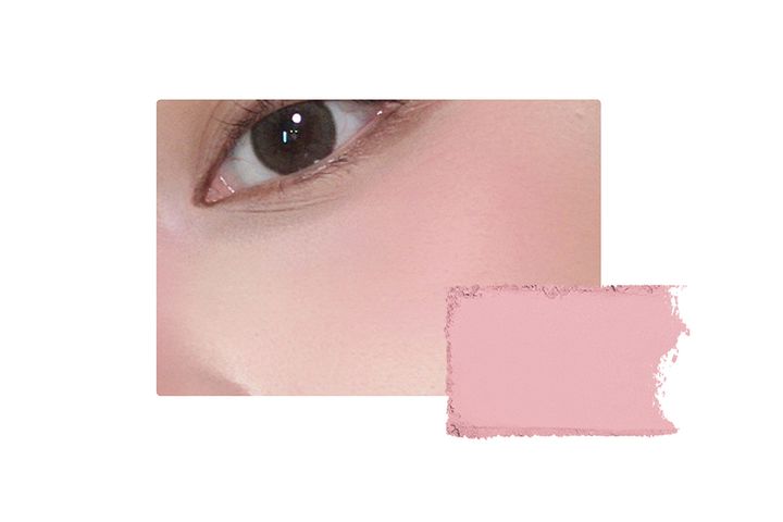 パウダーチーク「SILVER RIBBON ニュアンスブラッシャー」のM222 モーブピンク使用イメージ